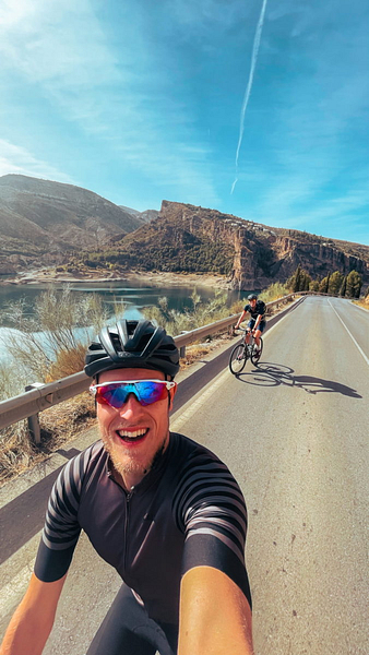 Biking up Sierra Nevada, Spain. Spoiler alert - Marleen didnt make it