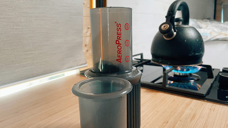 Aeropress Coffee machine is a simple and compact gadget for any campervan